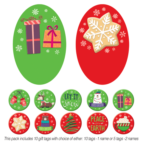 GIFT TAGS-MERRY & BRIGHT (OVAL)