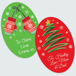 GIFT TAGS-MERRY & BRIGHT (OVAL)
